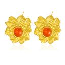 European Elegant Minimalist INS Flower Stud Earrings for Women, Stainless Steel 18K Gold Plated, Versatile Stylish High-End Earrings