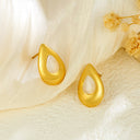 Teardrop Blue Turquoise Stud Earrings for Women, Minimalist Luxury Retro Stylish, Versatile Elegant New Arrival Earrings