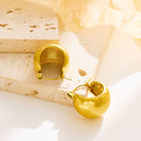 French Vintage Gold Twisted Rope Hoops, Luxury High-End Irregular Stainless Steel & Titanium Steel Earrings for Women