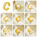 Retro-Chic High Color-Retention Open Ring - Stainless Steel Premium Fashion