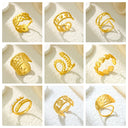 Retro-Chic Jewelry - Fashionable Trendy Stainless Steel High Color-Retention Premium Open Ring