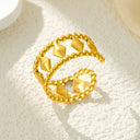 Retro-Chic Jewelry - Fashionable Trendy Stainless Steel High Color-Retention Premium Open Ring