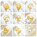 Fashionable Retro-Chic Open Ring - Stainless Steel High Color-Retention Premium Jewelry