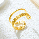 Fashionable Retro-Chic Open Ring - Stainless Steel High Color-Retention Premium Jewelry