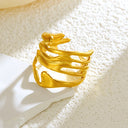 Fashionable Retro-Chic Open Ring - Stainless Steel High Color-Retention Premium Jewelry