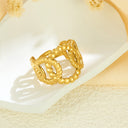 Fashionable Retro-Chic Open Ring - Stainless Steel High Color-Retention Premium Jewelry