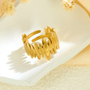 Fashionable Retro-Chic Open Ring - Stainless Steel High Color-Retention Premium Jewelry