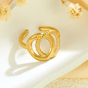 Fashionable Retro-Chic Open Ring - Stainless Steel High Color-Retention Premium Jewelry