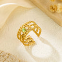 Retro-Chic High Color-Retention Open Ring - Stainless Steel Premium Fashion