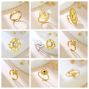 Elegant High-End Square Bracelet - Light Luxury Gold Diamond-Embedded Titanium Steel Buckle Bangle