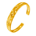 Wholesale Elegant Lotus Bracelet - Thickened Open Stainless Steel Ancient Craft Satin-Finish Bangle