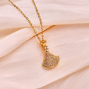 Korean Vibe Rose Gold-Plated Titanium Steel Necklace - Elegant Creative Longevity Lock Collarbone Chain