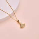 Korean Vibe Rose Gold-Plated Titanium Steel Necklace - Elegant Creative Longevity Lock Collarbone Chain