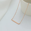 Minimalist and Versatile Temperament DIY Long Pendant Necklace for Women - One-Line Horizontal Titanium Steel Smooth Clavicle Chain