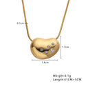 INS Vibe High-End Stainless Steel Necklace - Irregular Collarbone Chain with Sparkling Heart Zircon Pendant
