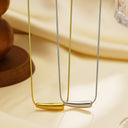 Stainless Steel Sweater Chain - Minimalist Geometric Bead Collarbone Chain, Irregular Eggplant & Smile Pendant Necklace for Wome