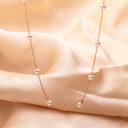 High-End Elegant Titanium Steel Necklace - Minimalist Geometric Pearl Bead Tassel Women's Jewelry
