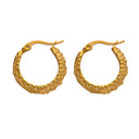 Seaside Vacation Earrings, Gold Stainless Steel & Titanium Steel Big Hoops, Retro Luxury Dopamine Pendant Earrings for Women