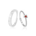 S925 Sterling Silver "Little Prince's Rose" Couple Rings, Korean-Style Niche Open Bands - Valentine's Day Gift