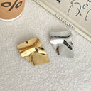 Fashionable New Style Simple Personalized Brooch - Pleated Polished Geometric Irregular Exaggerated Mirror-Surface Boutonniere