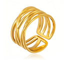 Fashionable Retro-Chic Open Ring - Stainless Steel High Color-Retention Premium Jewelry