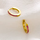 INS Style O-Shaped Titanium Steel Hoops, Plated Minimalist Fashion Earrings, Luxury Single-Row Cubic Zirconia Studs for Women