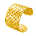 Cross-Border EU & US Bracelets | Large Polished Stainless Steel Open Style & Fade-Resistant Stylish Wide Textured Titanium Steel Bangles