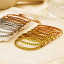 European and American INS-style Fashion Bracelet, Square Checkered Zircon Bangle, Colored Full-Zircon Fine Stainless Steel Bracelet for Women