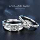 S925 Sterling Silver Sugar Cube Moissanite Couple Rings, Minimalist Quiet Luxury Accessories - Perfect Valentine's Gift