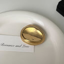 Niche Design Irregular Oval Brooch - Solid Metal Jewelry, Fashionable Elegant Light Luxury High-End Pin