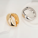 Niche Design Fashion Metal Geometric Oval Half-Moon Bracelet - Cold-Front Style Wristband for Women