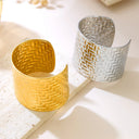 Cross-Border EU & US Bracelets | Large Polished Stainless Steel Open Style & Fade-Resistant Stylish Wide Textured Titanium Steel Bangles