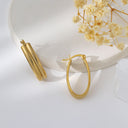 Ins Style Niche Earrings, Minimalist Crossover Stainless Steel Hoops, High-End Trendy Jewelry for Women