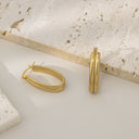 Ins Style Niche Earrings, Minimalist Crossover Stainless Steel Hoops, High-End Trendy Jewelry for Women