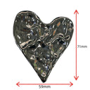 Metal Irregular Concave-Convex Heart Brooch for Women - High-End Large Pin, Versatile Accessory for Sweaters, Coats & Jackets