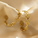 Best-Selling Stainless Steel & Titanium Steel Earrings, High-End Versatile Retro Gold Pig Nose Studs for Women