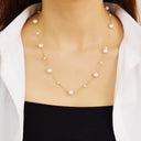 INS French Retro Style Necklace - High-End Gold-Plated Pearl Titanium Steel Sweater Chain, Light Luxury Versatile Women's Collarbone Chain