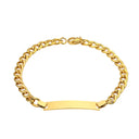 European & American Cross-Border Couple Bracelets - 18K Vacuum-Plated Titanium Steel Chains with DIY Engravable Curved Plate for Women