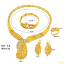 24K Dubai Gold Jewelry Set, Trendy Style for Europe, America &amp; Africa, 4-Piece Jewelry with Earrings, Factory In-Stock Wholesale