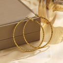 INS Style Titanium Steel Earrings for Women - Light Luxury Gold Oversized Hoops, High-End Minimalist Cool-Tone Design, Non-Fading