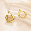 Retro Minimalist Geometric 拼接 Earrings, Wholesale Niche High-End Titanium Steel Studs & Hoops for Women