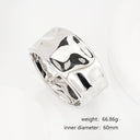 Ins-Inspired Cold-Front Bracelet - Wide, Textured Metal Spring Open Cuff with High-End Aesthetic