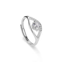 925 Sterling Silver Moissanite Fated Couple Rings, Simple Open Adjustable DIY Jewelry - Perfect for Lovers