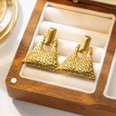 Trending! Versatile Stainless Steel Earrings for Women - Hammered - Pleated Heart Titanium Steel Dangles, 网红 - approved Chic Accessory