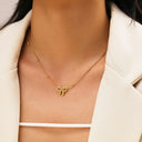 Fashion Vacuum Electroplated Titanium Steel Necklace - Golden Bowknot Pendant Stainless Steel Collarbone Chain & Sweater Chain