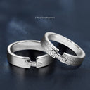S925 Sterling Silver Moissanite Couple Rings, "Destiny Bond" Minimalist Engagement & Wedding Bands