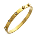 Light Luxury High-End Square Diamond Bracelet - Gold Titanium Steel Buckle for Women