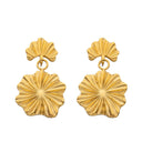 Niche Custom Retro Gold Leaf Earrings - Hollow-Out Butterfly & Ginkgo Design, Oversized Light Luxury Statement Dangles