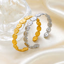 Wholesale Geometric Round Bracelet - Stainless Titanium Steel Hip-Hop Niche Minimalist Bangle