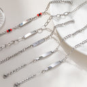 European & American Cross-Border Couple Bracelets - Minimalist Versatile Stackable Titanium Steel Chains with DIY Engravable Curved Plate